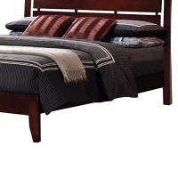 Benjara Transitional Wooden Full Size Bed With Slatted Style Headboard, Brown