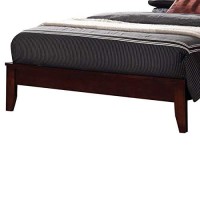 Benjara Transitional Wooden Full Size Bed With Slatted Style Headboard, Brown