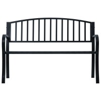 vidaXL Garden Bench 492 Black Steel 47941