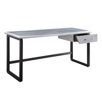 Acme Brancaster Metal Desk In Aluminum