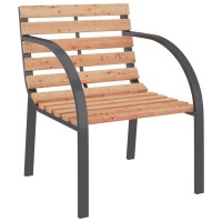 Vidaxl Durable Patio Chairs, Wood Outdoor Seating With Steel Frame, Backrest, Armrests - 2 Piece Set, Cinerous Finish, Easy Assembly, Space Saving, Deck Furniture