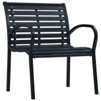 vidaXL Garden Chairs 2 pcs Black Steel and WPC 47939