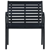 vidaXL Garden Chairs 2 pcs Black Steel and WPC 47939