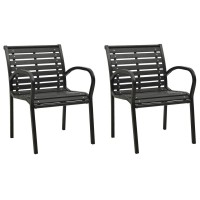vidaXL Garden Chairs 2 pcs Gray Wood 47938