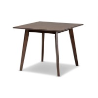 Baxton Studio Pernille Modern Transitional Walnut Finished Square Wood Dining Table