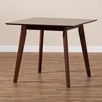 Baxton Studio Pernille Modern Transitional Walnut Finished Square Wood Dining Table