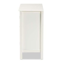 Baxton Studio Kendall Classic And Traditional White Finished Wood And Glass Kitchen Storage Cabinet