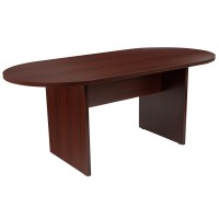 6 Foot 72 inch Oval Conference Table in Mahogany