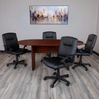 6 Foot 72 inch Oval Conference Table in Mahogany