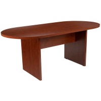 6 Foot 72 inch Oval Conference Table in Cherry