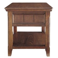 Benjara 1 Drawer Wooden End Table With Chamfered Legs And Open Bottom Shelf, Brown