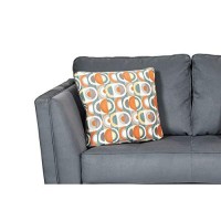 Benjara Fabric Upholstered Loveseat With Flared Shelter Arms, Gray