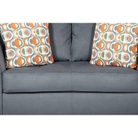 Benjara Fabric Upholstered Loveseat With Flared Shelter Arms, Gray