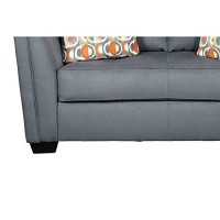 Benjara Fabric Upholstered Loveseat With Flared Shelter Arms, Gray