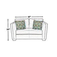 Benjara Fabric Upholstered Loveseat With Flared Shelter Arms, Gray