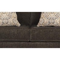 Benjara Nailhead Trim Fabric Upholstered Loveseat With Bun Feet, Brown