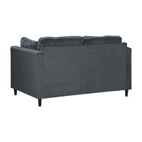 Benjara Fabric Upholstered Loveseat With Slim Track Armrests, Gray