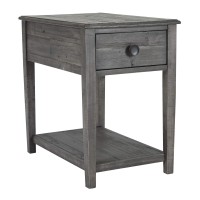 Benjara Farmhouse Style Wooden End Table With 1 Drawer And Open Bottom Shelf, Gray