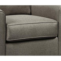 Benjara Fabric Upholstered Chair With Tapered Arms And T Backrest, Gray