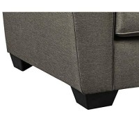 Benjara Fabric Upholstered Chair With Tapered Arms And T Backrest, Gray