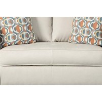 Benjara Fabric Upholstered Loveseat With Flared Shelter Arms, White