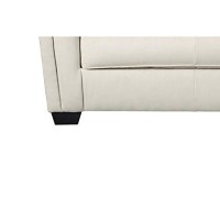 Benjara Fabric Upholstered Loveseat With Flared Shelter Arms, White