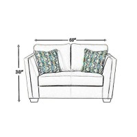 Benjara Fabric Upholstered Loveseat With Flared Shelter Arms, White