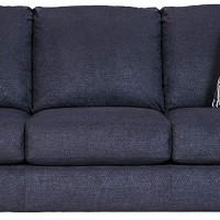 Benjara Contemporary Fabric Upholstered Queen Sofa Sleeper With Nailhead Trim, Blue