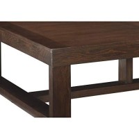 Benjara Grained Wooden Frame Cocktail Table With Trestle Base, Brown