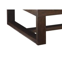 Benjara Grained Wooden Frame Cocktail Table With Trestle Base, Brown