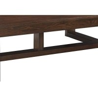 Benjara Grained Wooden Frame Cocktail Table With Trestle Base, Brown