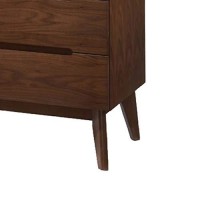 Benjara 6 Drawer Wooden Dresser With Carved Pulls And Angled Tapered Legs, Brown