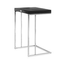 Benjara Textured Wooden Top End Table With Metal Base, Set Of 3, Black And Silver