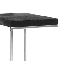 Benjara Textured Wooden Top End Table With Metal Base, Set Of 3, Black And Silver