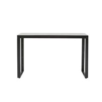 Benjara Concrete Top Console Table With Metal Frame, Black And Gray