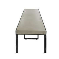 Benjara Concrete Top Console Table With Metal Frame, Black And Gray