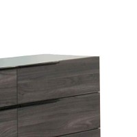 Benjara Wooden Frame Dresser With 6 Drawers With Metal Legs, Gray