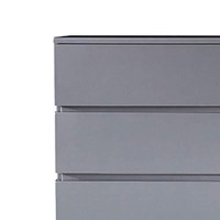Benjara Wooden Chest With 5 Drawers And V Shaped Metal Legs, Gray