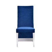 Benjara Leatherette Upholstered Dining Chair With Button Tufted Back, Set Of 2, Blue