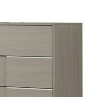 Benjara Wooden Chest With 5 Drawer Storage And Block Legs, Gray