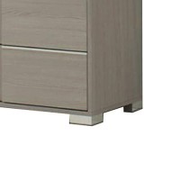 Benjara Wooden Chest With 5 Drawer Storage And Block Legs, Gray