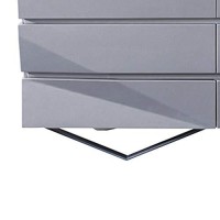 Benjara Wooden Dresser With 6 Drawers And V Shaped Metal Legs, Gray