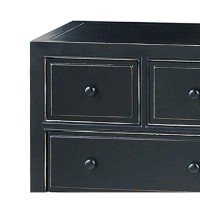 Benjara Transitional Wooden Chest With 3 Small And 3 Large Drawers, Black