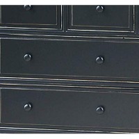 Benjara Transitional Wooden Chest With 3 Small And 3 Large Drawers, Black