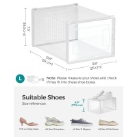 Songmics Shoe Boxes Pack Of 12 Shoe Storage Organizers Stackable Clear Plastic Boxes For Closet Sneakers 99 X 137 X 74 In