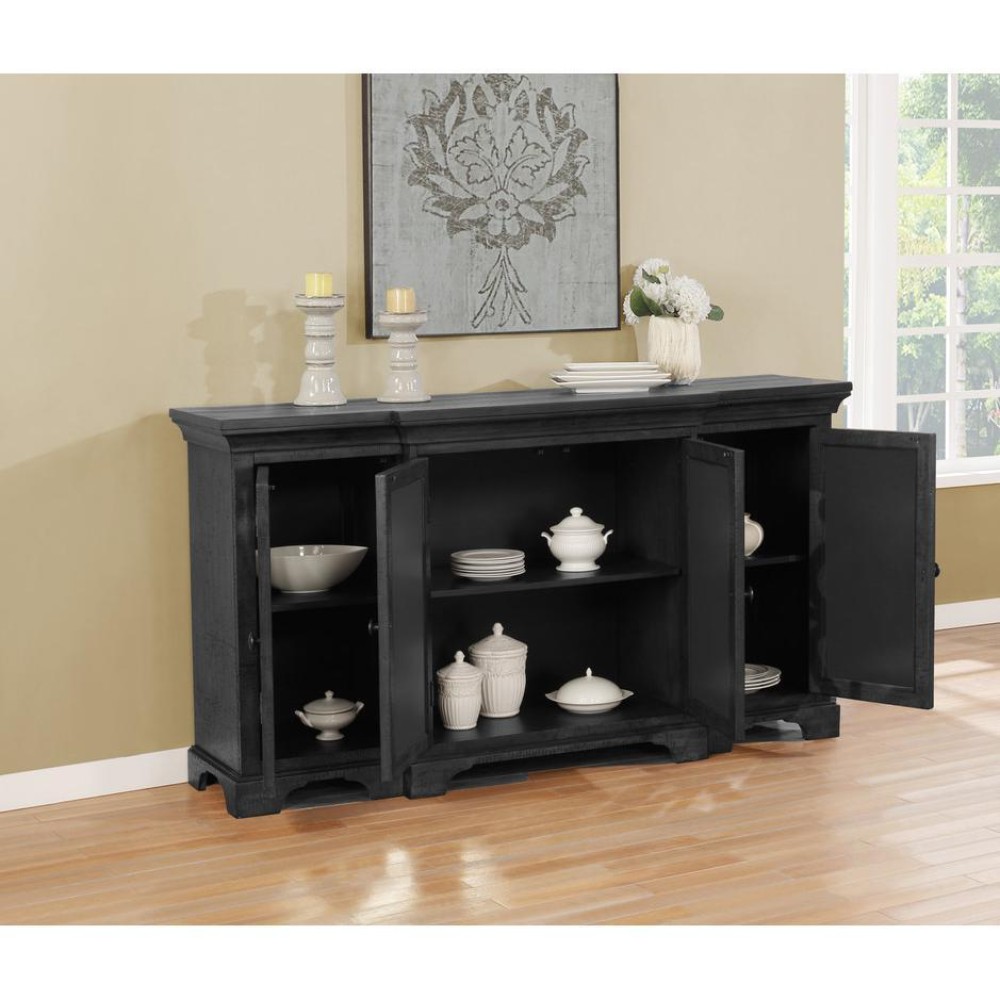 Dark Gray Solid Wood Server