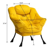 Hollyhome Modern Fabric Large Lazy Chair Accent Oversized Comfy Reading Chair Thick Padded Cozy Lounge Chair With Armrest Ste