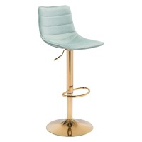 Homeroots 167 X 187 X 35 Green Gold Velvet Steel Plywood Barstool