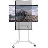 Vivo Mobile Premium Tv Cart For 32 To 88 Inch Screens Up To 154 Lbs, Samsung Digital Flipchart, Microsoft Surface Hub 2S, Portrait To Landscape, Shelf, Wheels, Max Vesa 600X400, White, Stand-Tv02Pw