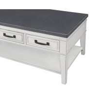 Martin Svensson Home Del Mar 3 Drawer Coffee Table Antique White and Grey